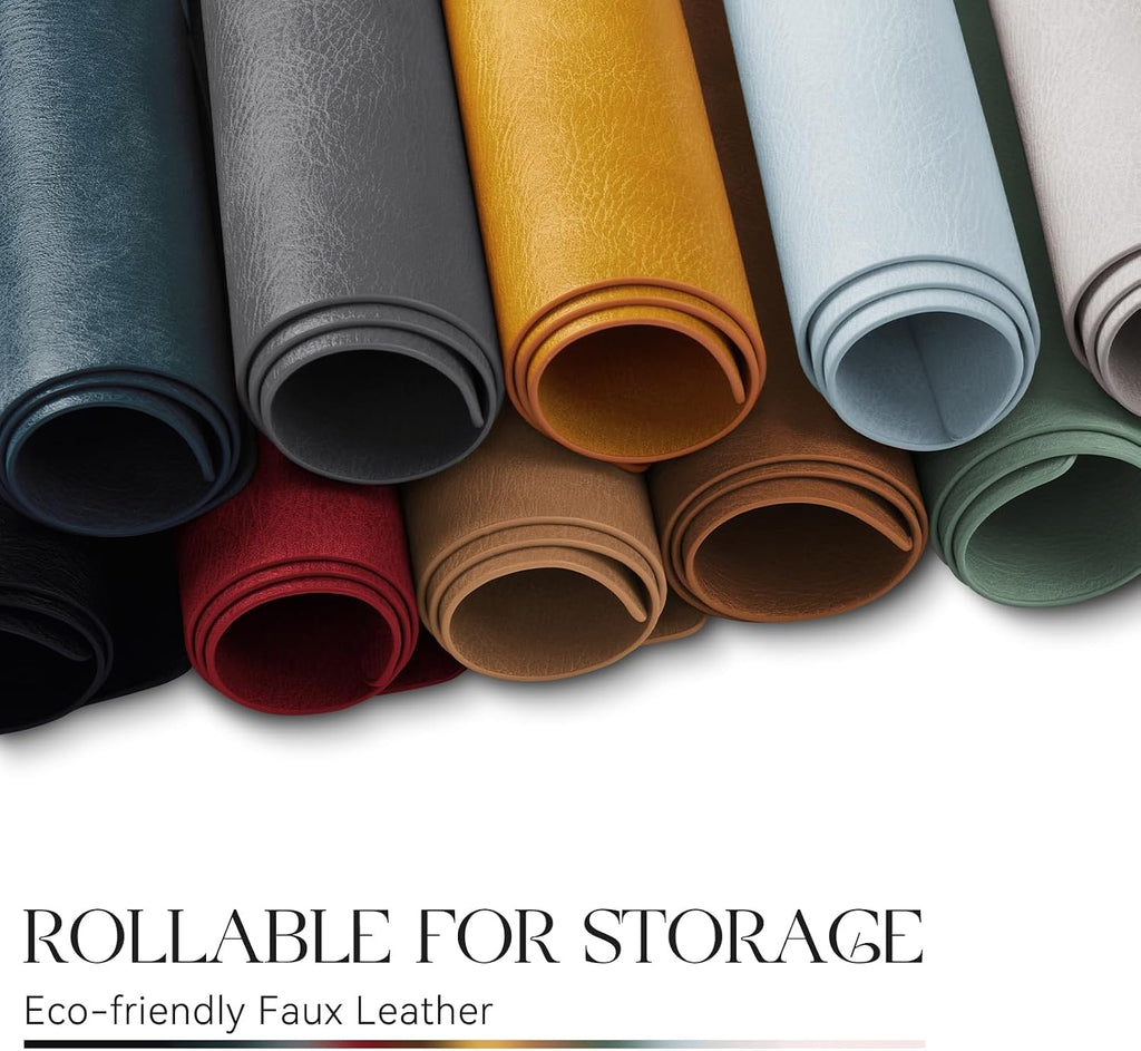 Vinyl Faux Leather Placemats, Reddish Brown - Set of 4