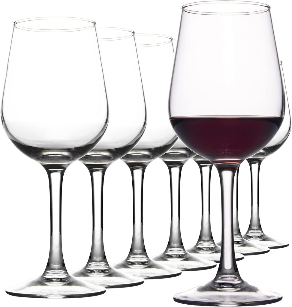 Fully Tempered Wine Glasses, Shock Resistant Wine Glass Set for Red or White Wine, Dishwasher Safe Stem Glasses for