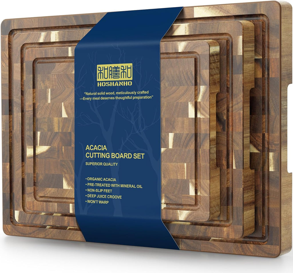 3 Packs Cutting Board Set, Extra Large Acacia Wood Cutting Boards | Durable Chopping Board Meal Prep, Charcuterie