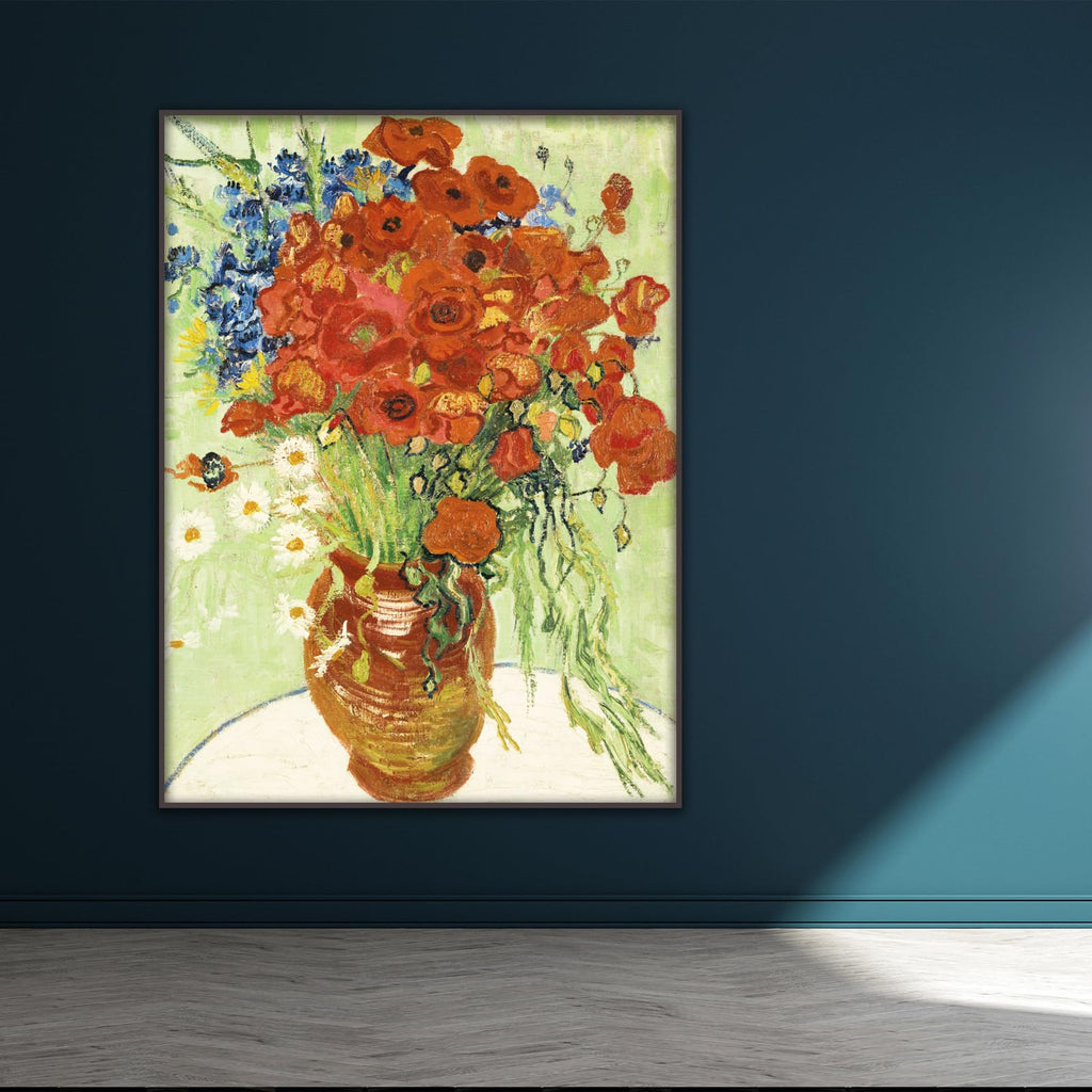 Vincent Van Gogh Vase With Cornflowers And Poppies Poster Van Gogh Impressionism Canvas Wall Art Nature Floral Still