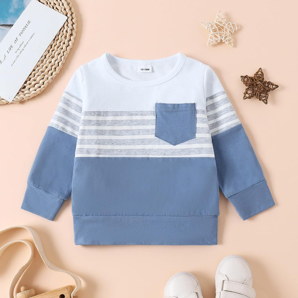 Toddler Boy Clothes Baby Patchwork Sweatshirt Pants 2Pc Set