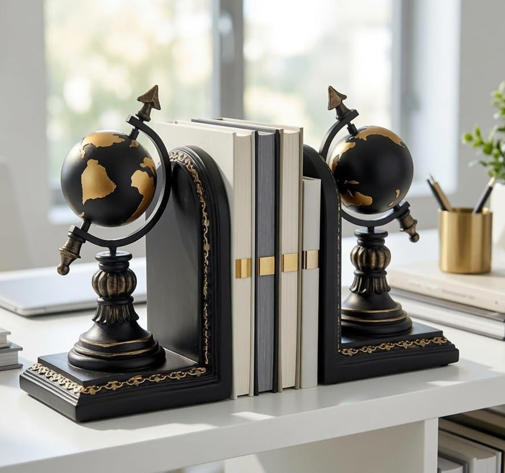 Globe Bookends, Armillary Sphere, Celestial, Arrow, Astronomy - Set of 2