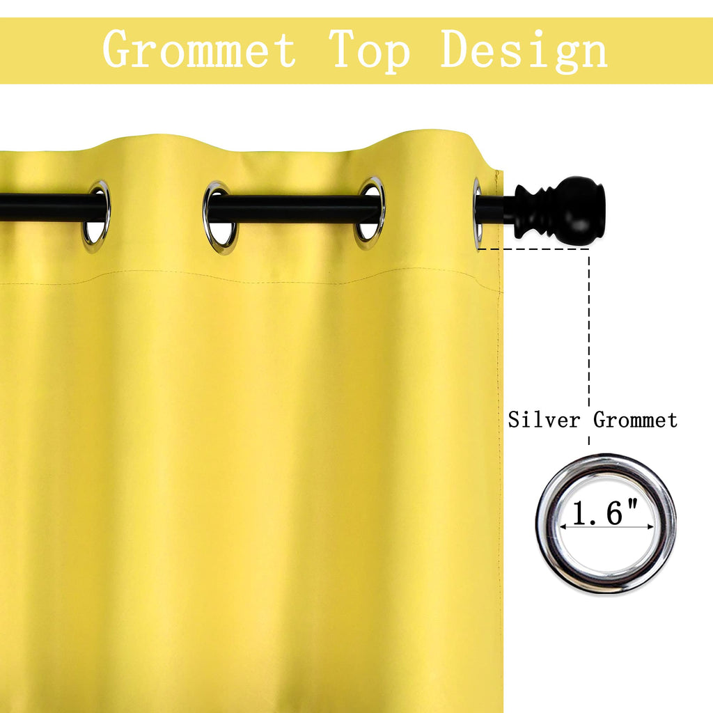 Bright Yellow Valance Windows Solid Gold Yellow Blackout Curtain Valance with Grommet Short Straight Drape Valance