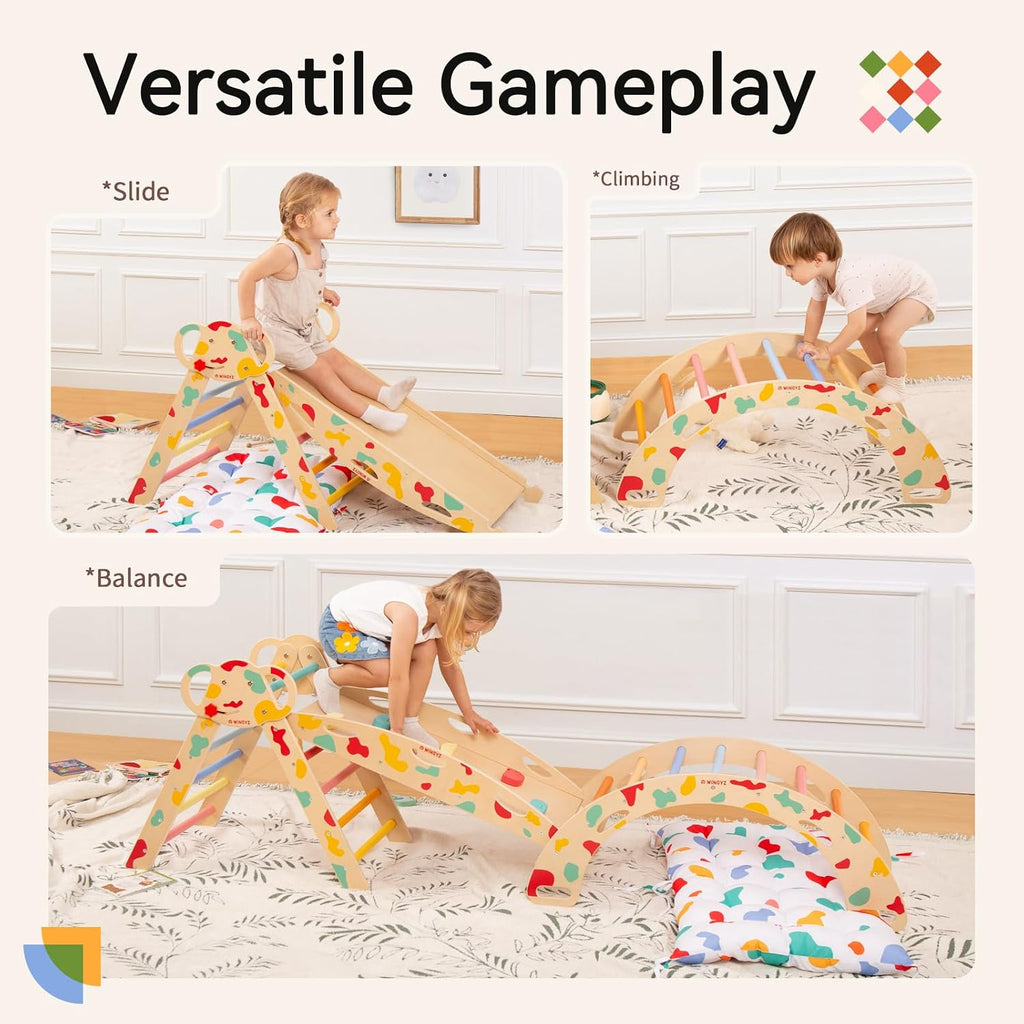 Triangle Set, Montessori in-1 Climbing Set with Cushion