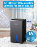 Dehumidifier, Small Dehumidifier for Bedroom Bathroom RV with Auto Shut Off