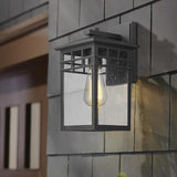 Outdoor Light Fixtures Wall Mount, Modern Farmhouse Exterior Wall Sconces with Seeded Glass for Porch