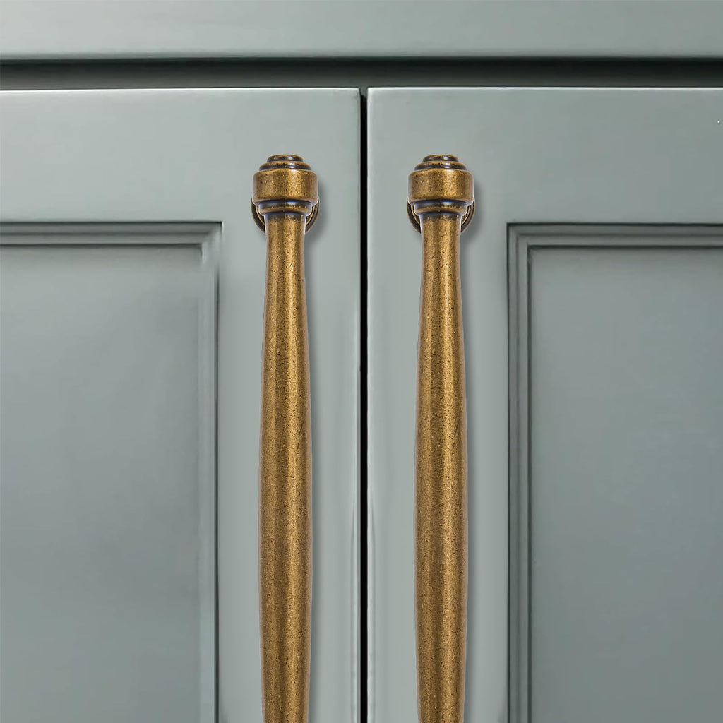 2 Pack 3inch(76mm) Center to Center Antique Brass Cabinet Pulls Handles for Cabinets Cupboard Solid Heavy Duty Drawer