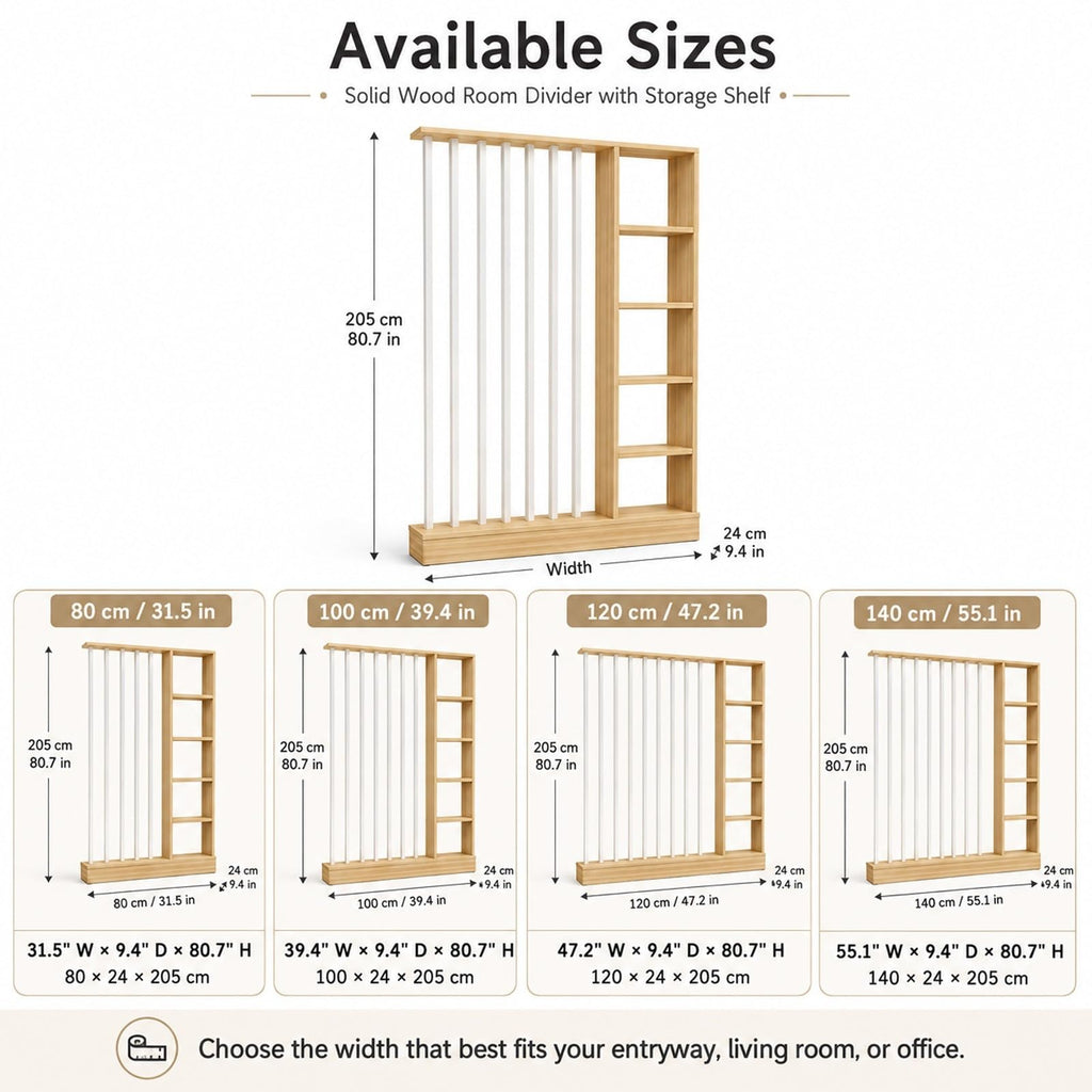 Wood Wall Room Divider with Storage Shelves Freestanding Slat Partition