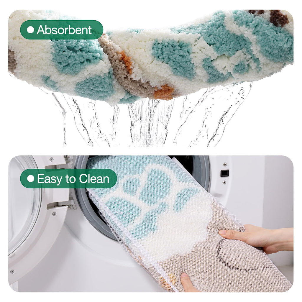 Beach Bathroom Rug Oval Soft Microfiber Absorbent Bath Mat 22x34