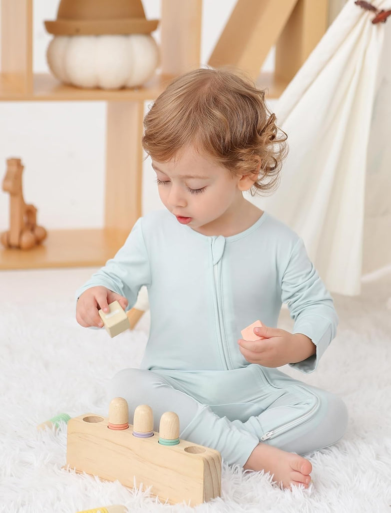 Viscose from Bamboo Baby Boy Sleeper Pajamas with Mitts