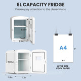 Mini Fridge, 6L/9 Can Skincare Beverage Small Refrigerator for Bedroom, Office, Dorm, Car, 100% Freon-Free Cooler and