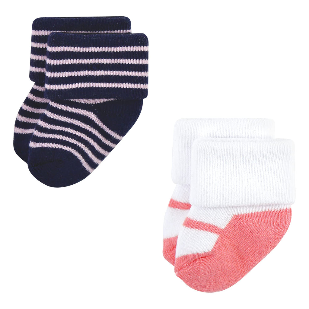 Unisex Baby Newborn Socks, Coral Sparkle