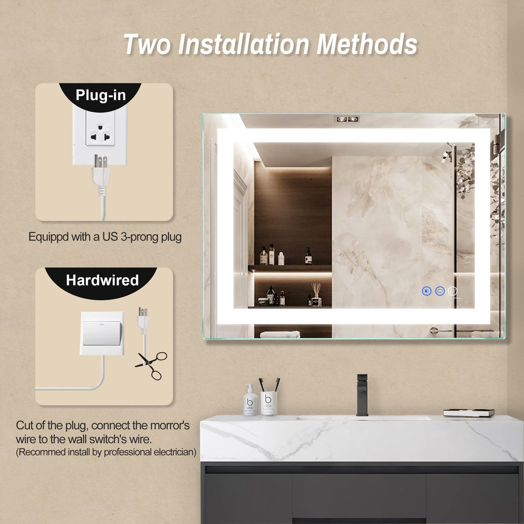 36"x 28" LED Bathroom Mirror with Light