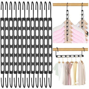 12 Pack Space Saving Hangers for Clothes: Collapsible Metal Hangers