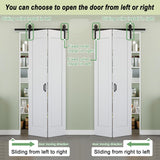 72" x 84" 1 Panel Bifold Barn Door, 80" Track Kit for 4 Closet Doors, Pre-Assembled Panel Bi-fold Ba
