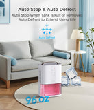 Large Dehumidifiers for Home, 96oz Dehumidifier for Bathroom with Auto Shut-off Auto Defrost