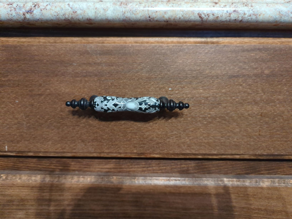 6 Pack Ceramic Drawer Pull Dresser Cabinet Pull Handle (6, 3" hole centers)
