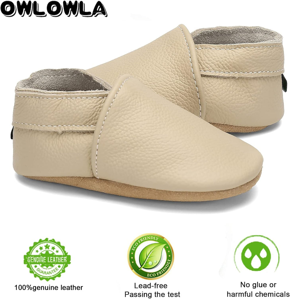 Soft Sole Baby Shoes Leather Baby First Walking Crib Shoes Slip-on Baby Moccasins Infant Toddler Pre-Walker Shoes