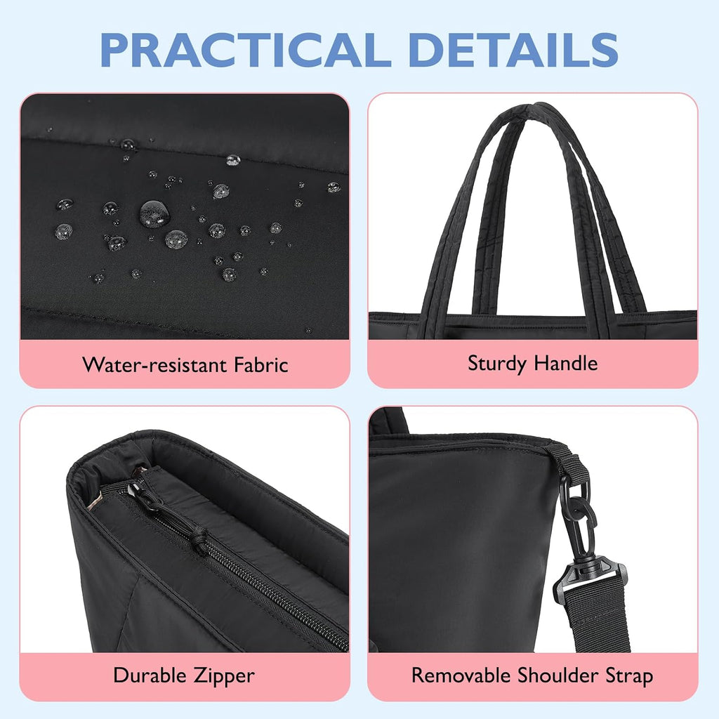 Diaper Bag Tote with Stroller Organizer, Puffy Travel Baby Tote