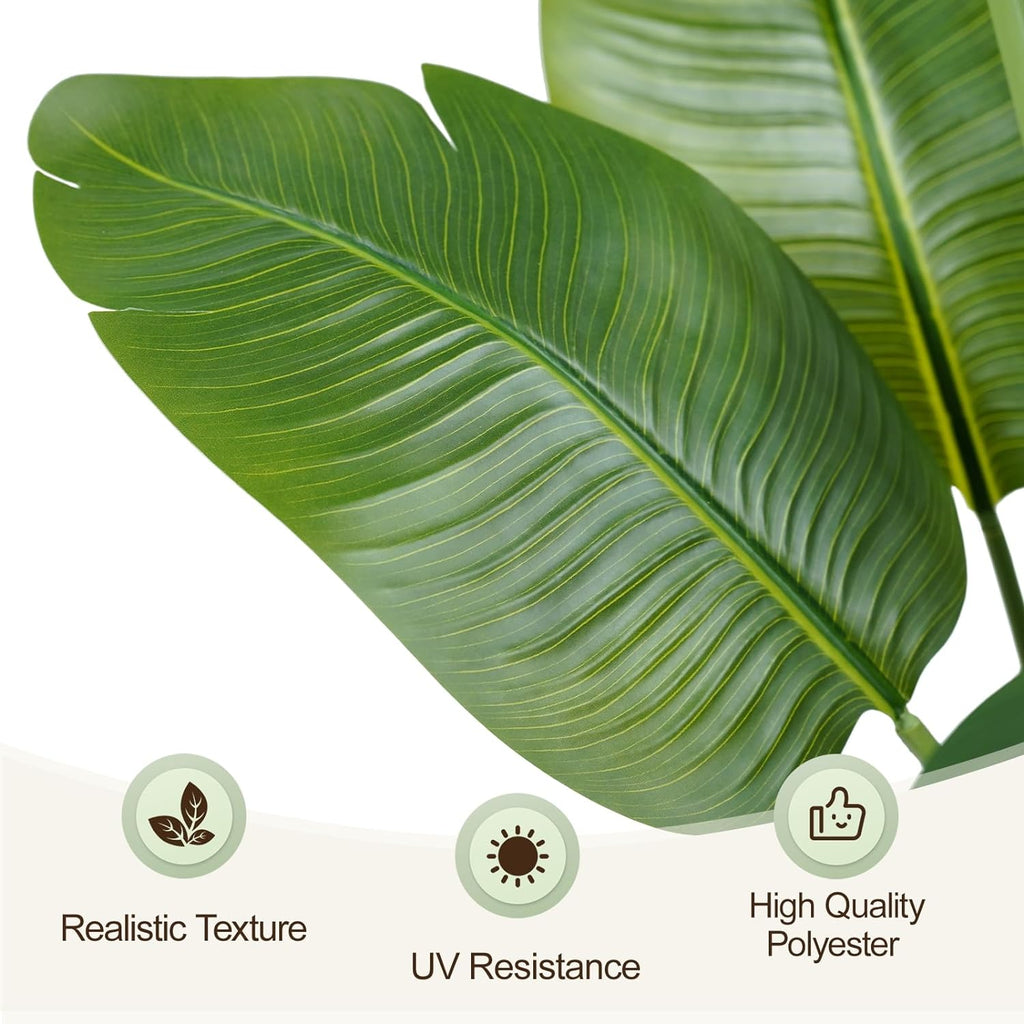 Lifelike Bird of Paradise Artificial Plant,6ft Faux Banana Leaf Tree with 13 Trunks - Perfect Indoor Silk Floor Plant