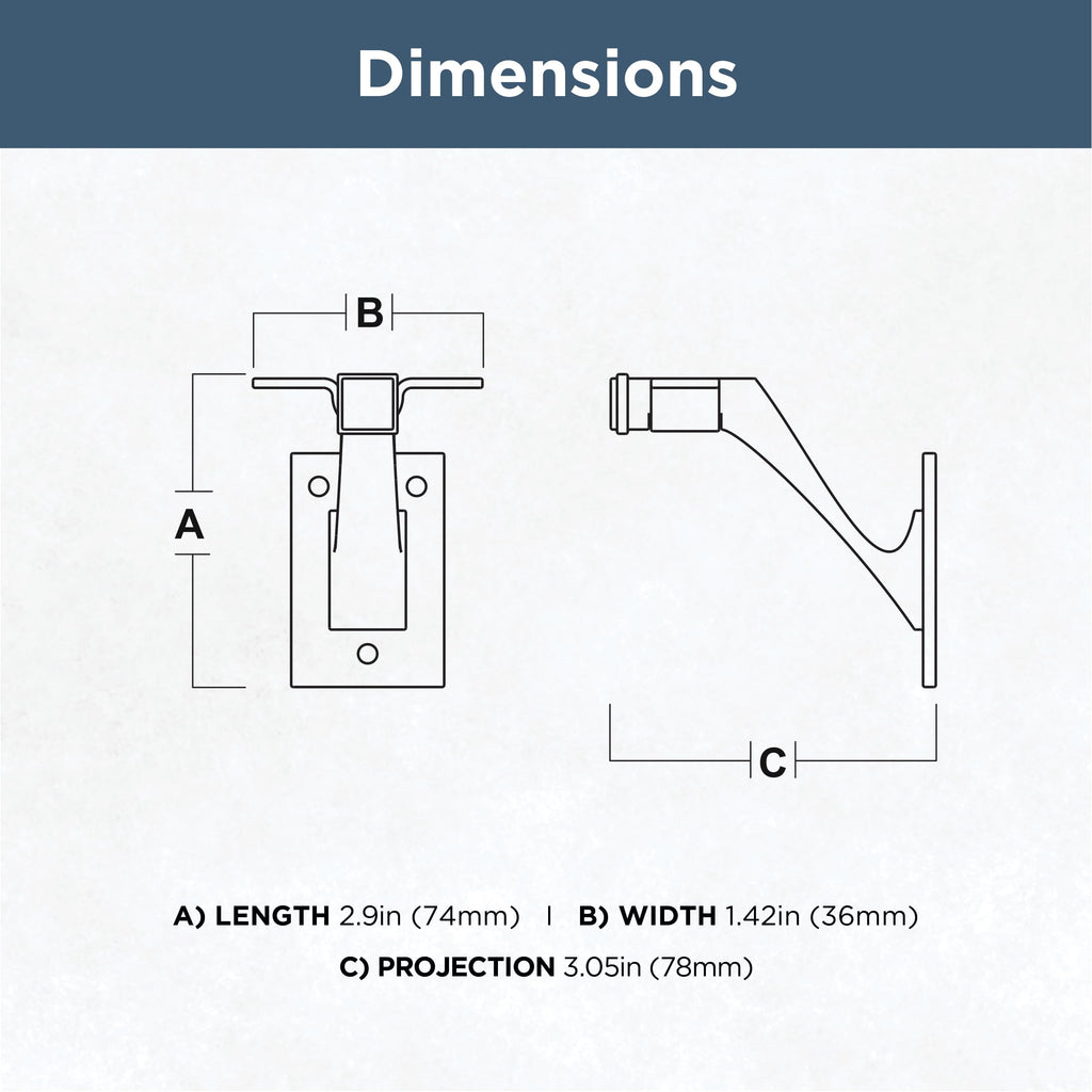 Classic Edge 3 in. (76 mm) Handrail Bracket in Matte Nickel (4-Pack), B47253D-MN-C