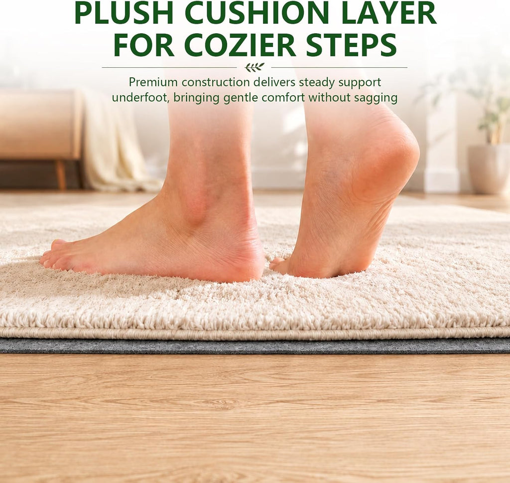 Non Slip Rug Pad Grippers - 5x7 Ft, 1/8" Thick, (Felt + Rubber) Double Layers Area Carpet Mat Tap, Provides - Set of 35