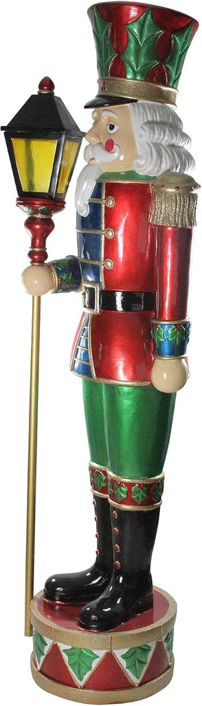 Commercial Christmas Nutcracker and Street Lamp Outdoor Decoration - 6' - Red and Green