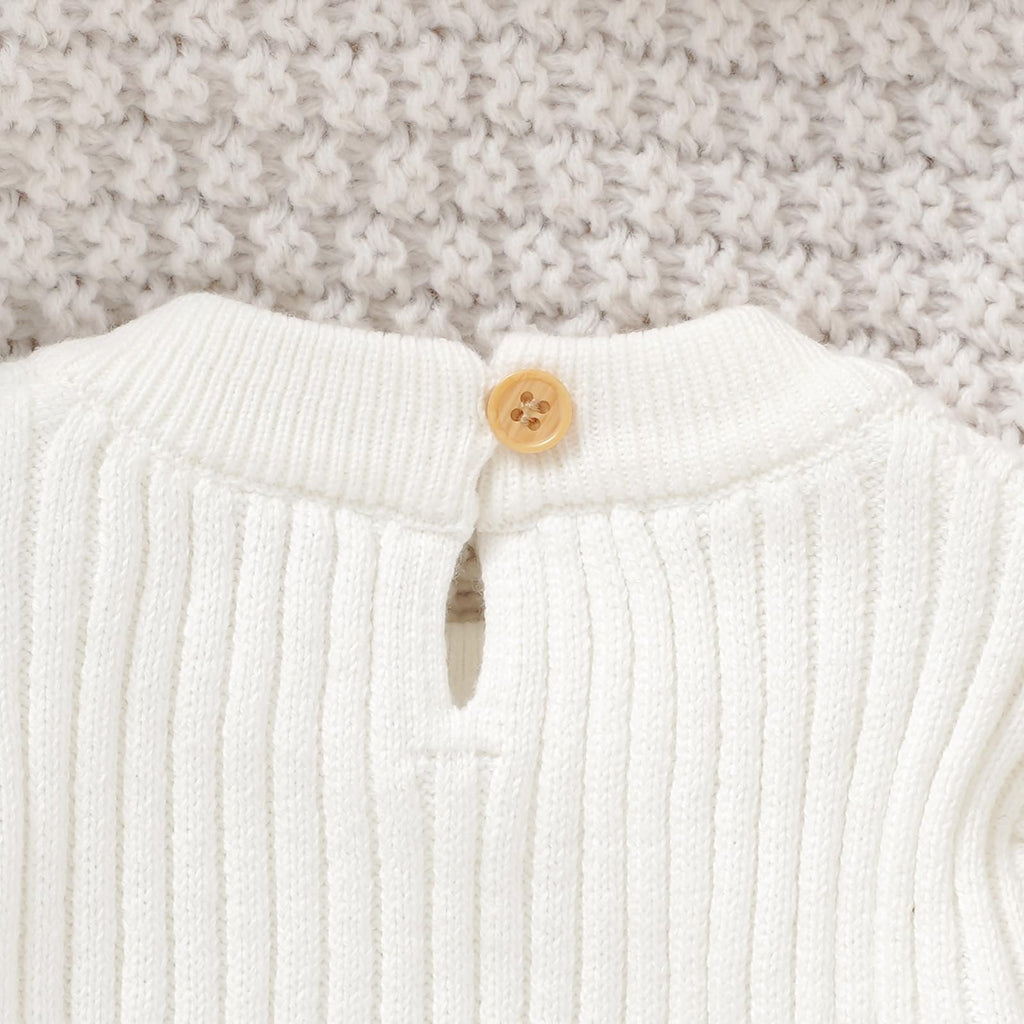 Baby Cotton Knit Romper & Hat Set