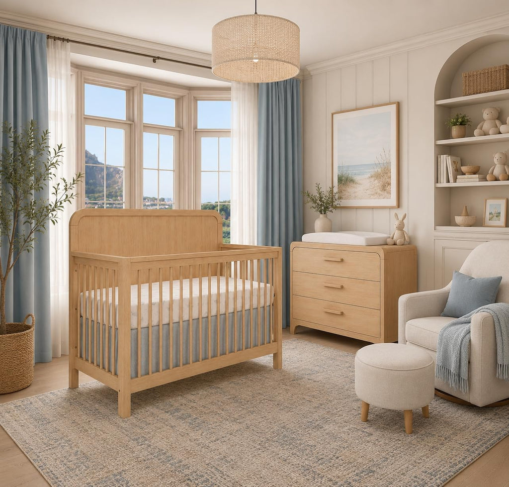 Cove 5-in-1 Convertible Wooden Baby Crib, Amazon Exclusive, Converts to Toddler Bed, Daybed & Full-Size Bed, 3