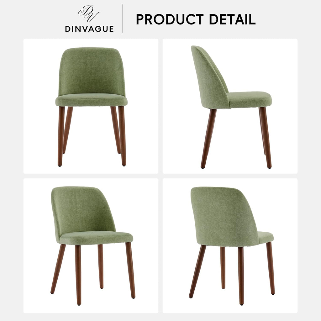 Upholstered Dining Chairs Set of 2,Solid Wood Legs,Modern Dining Chairs Set of 2