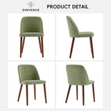 Upholstered Dining Chairs Set of 2,Solid Wood Legs,Modern Dining Chairs Set of 2