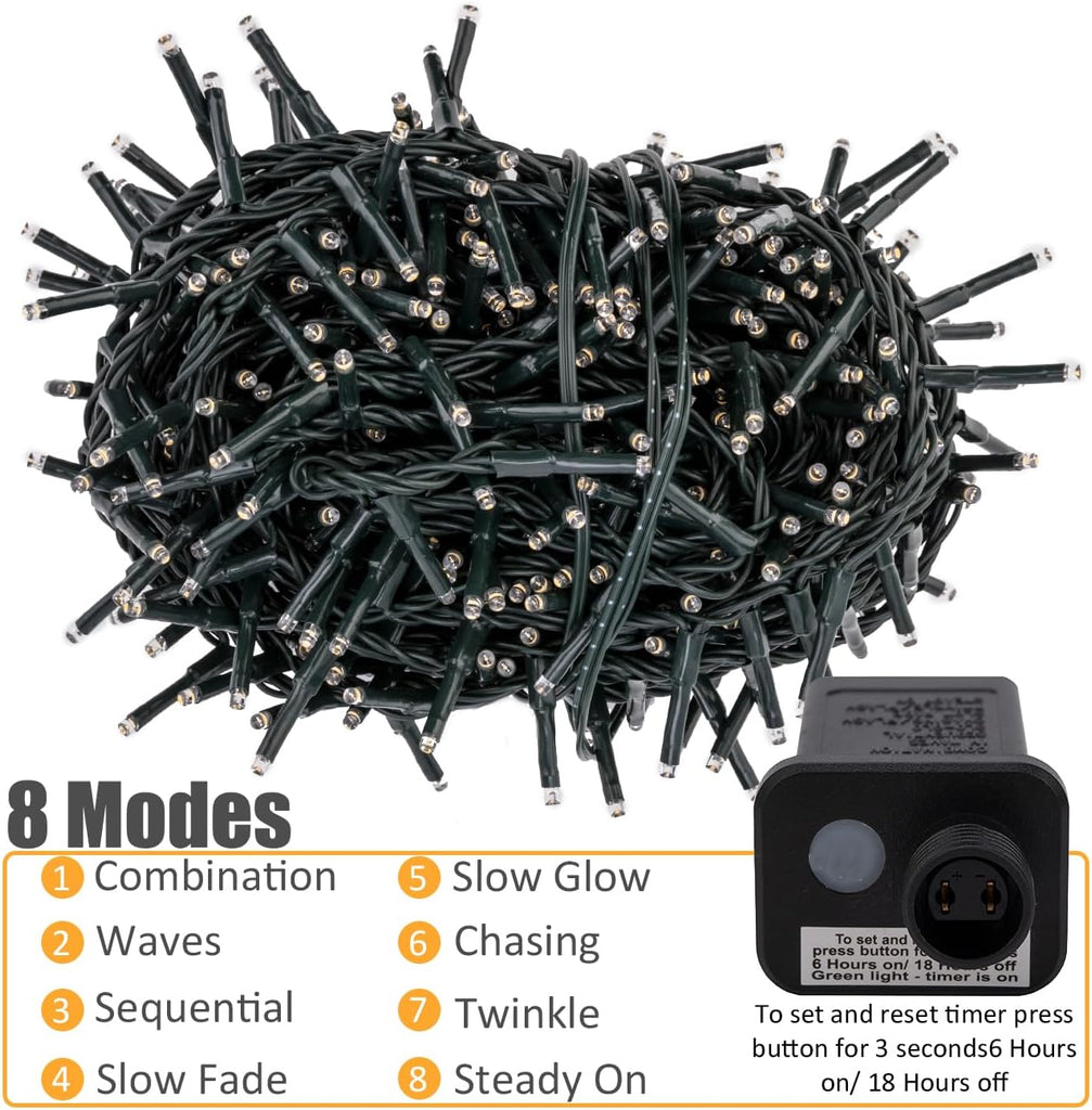 82FT 1000 LED Christmas Cluster Lights for Christmas Tree Warm White