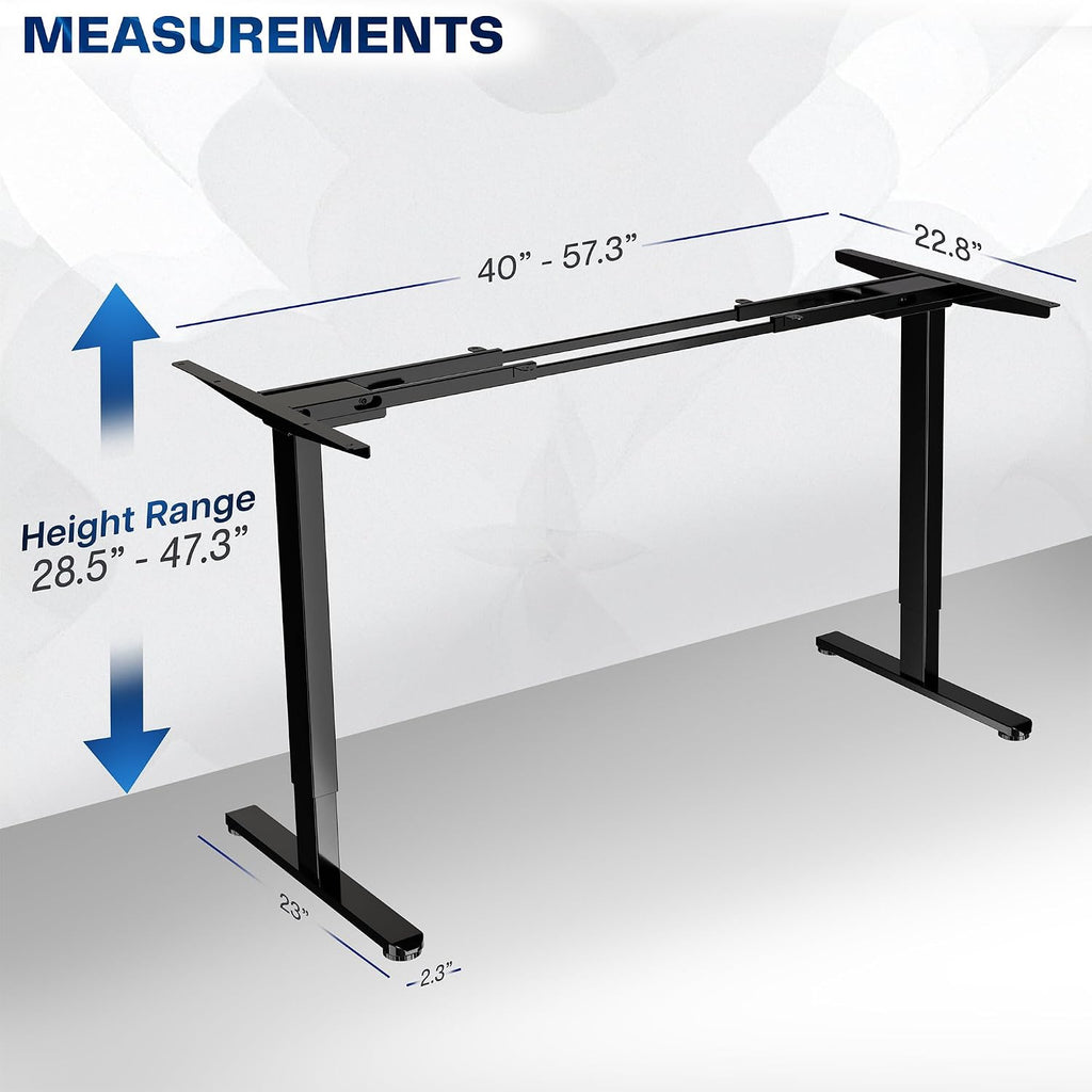 Heavy Duty Dual Motor Electric Sit Stand Desk Frame, 220 lbs Capacity up to 77" x 43" Tops, Memory Controller Height