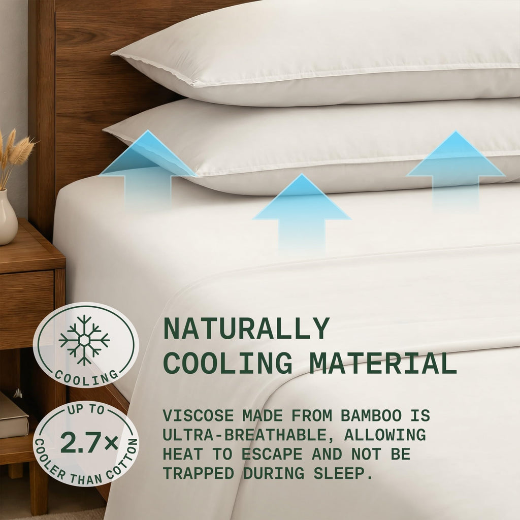 Sheets Set California King - Silky Soft & Cooling - Light Beige