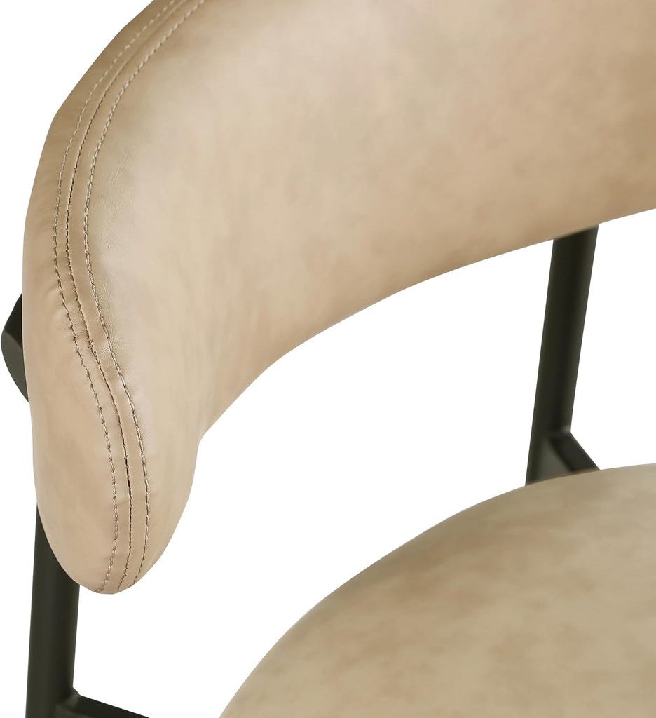 996Tan-C Lupita Collection Modern | Contemporary Counter Stool with Soft Tan Vegan Leather, Matte Black Metal Frame