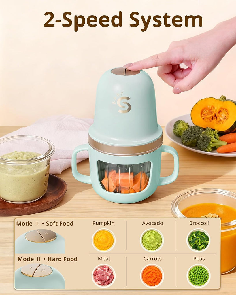 Baby Food Maker 10oz Glass Puree Blende with Cup Sleeve,Green
