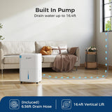 80 Pints Dehumidifier with Pump, Energy Star Dehumidifier for Basement Home and Large Room with 6.56 inch Drain Hose