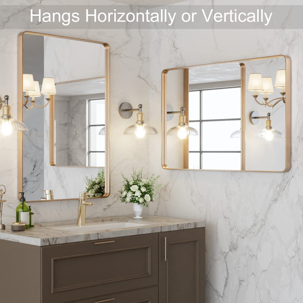 20"X30" Gold Bathroom Mirror