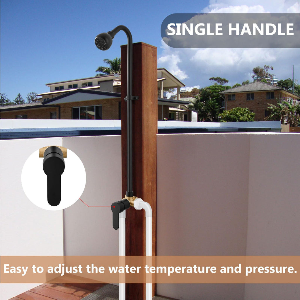Outdoor Shower Kit,Outside Shower with Single Handle,Matte Black