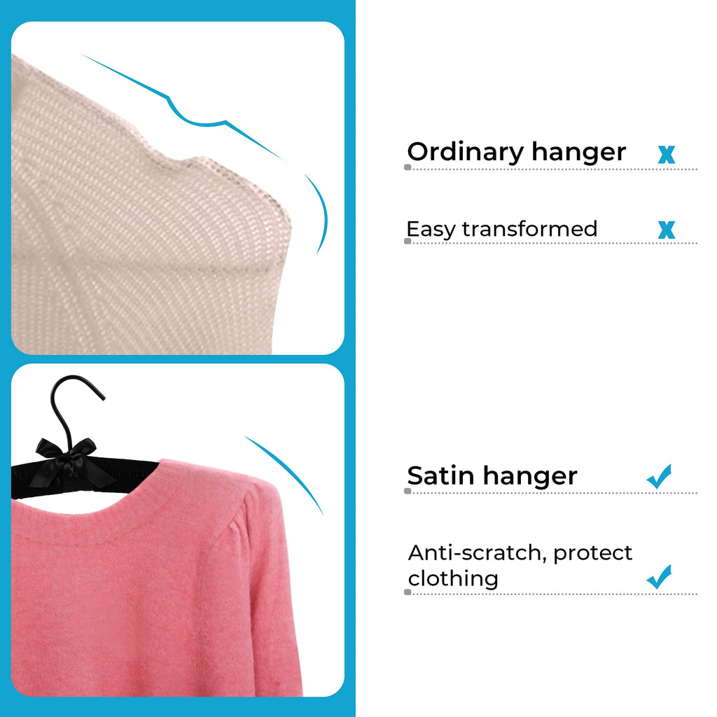 Padded Hanger for Sweaters - 17 Inch Extra Large Heavy Duty Satin Covered Coat Hangers No Shoulder Bump for Women