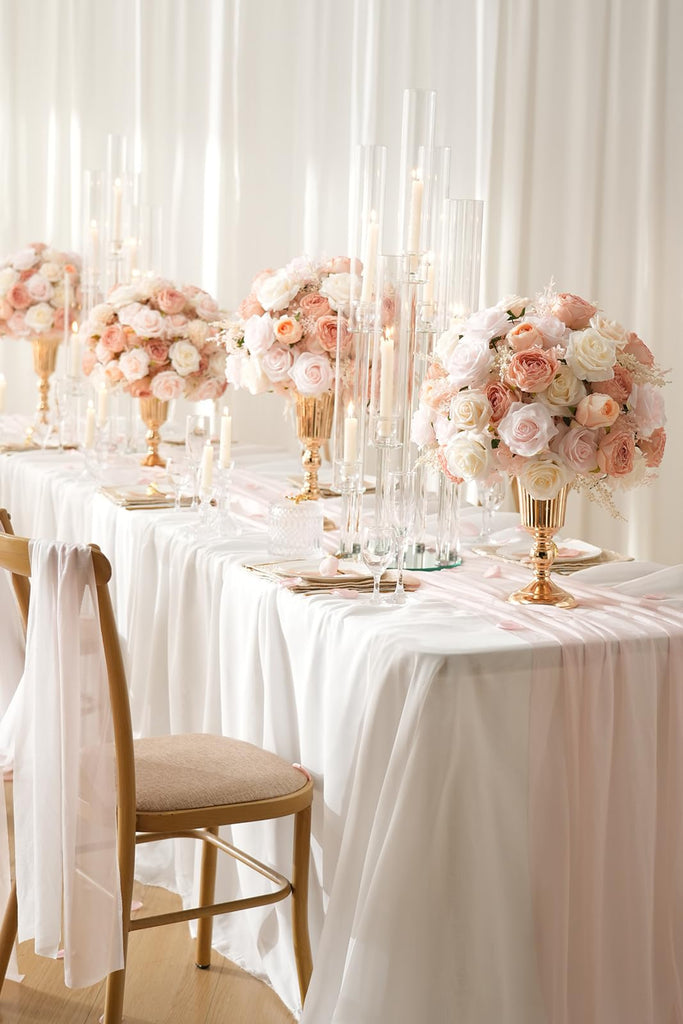 2pcs Large Artificial Flowers Centerpieces Decor for Tables Floral Arrangement Bouquet for Wedding Reception Aisle
