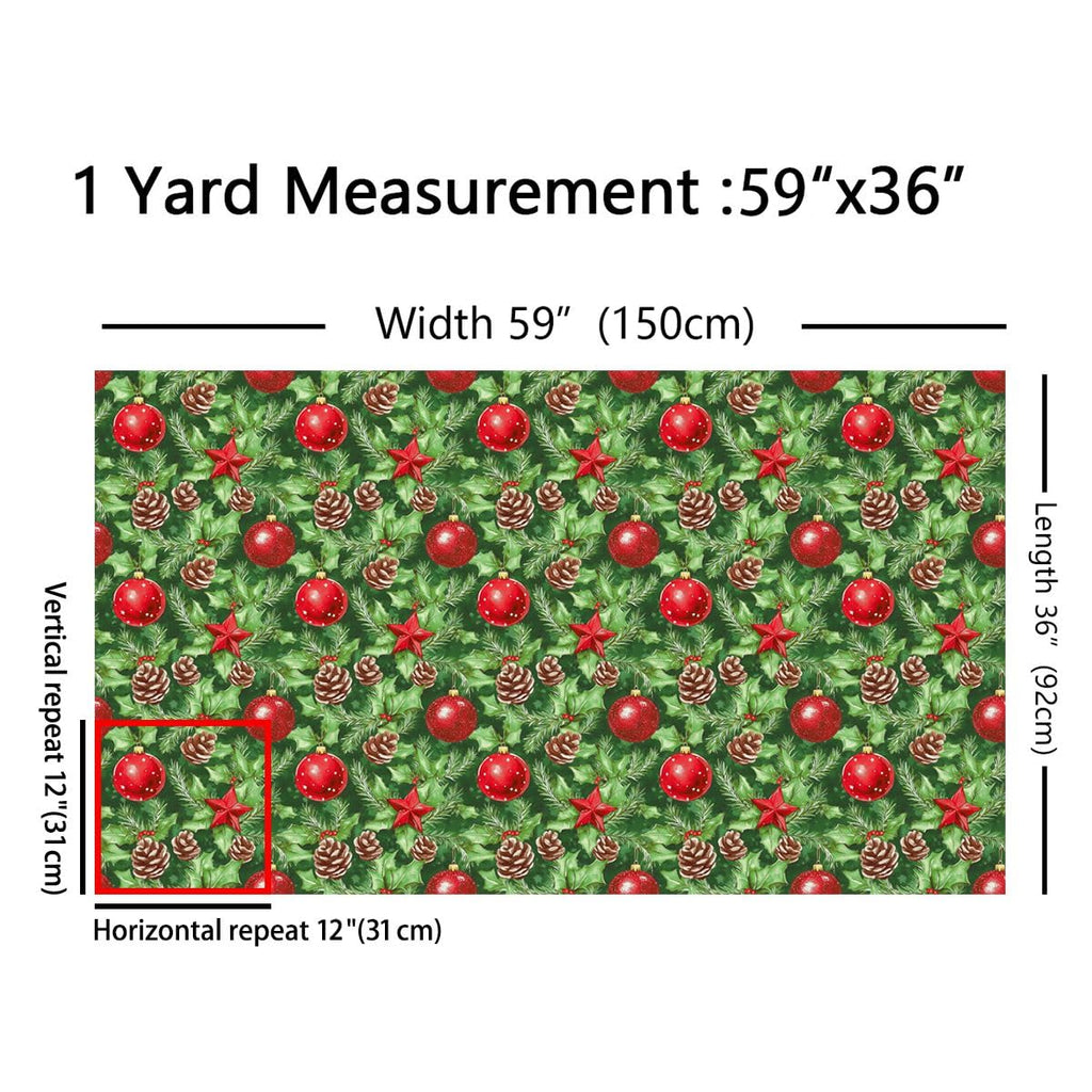 Christmas Fabric, Christmas Tree Leaf Upholstery Fabric By The