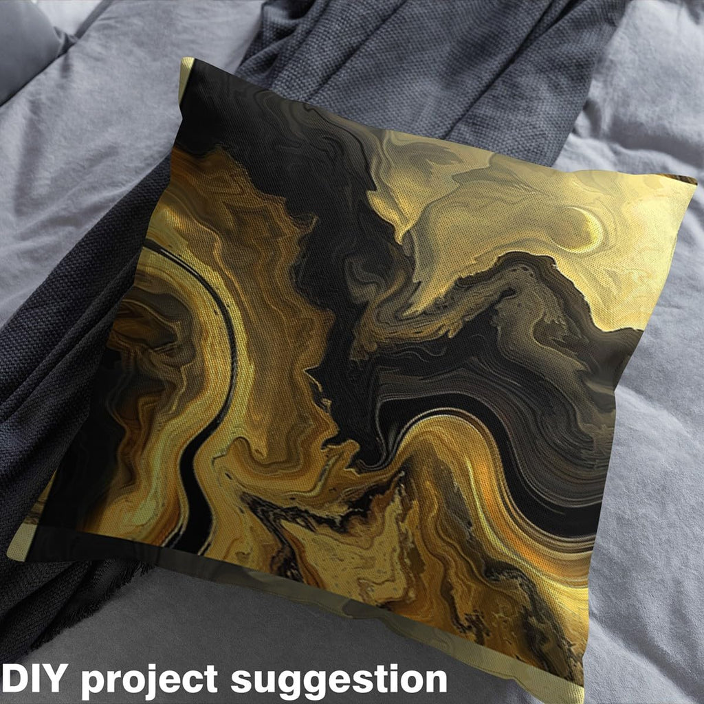 Black Gold Marble Fabric by The Yard Marbling Texture Upholstery for