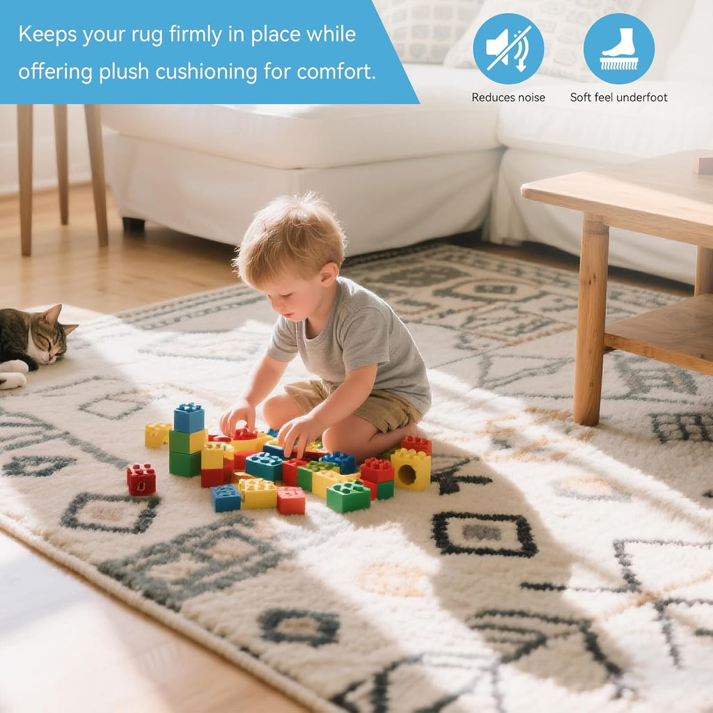 8x10 FT Non Slip Rug Pad,Water-Resistant & Moisture-Proof Felt Rug Pad for Hardwood Floors,1/2" Thick Soft Carpet Pad