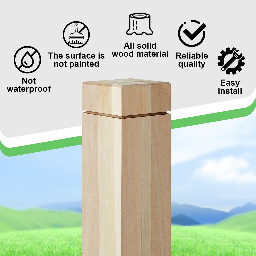 3" x 48" Solid Poplar Stair Newel Post with Single Groove