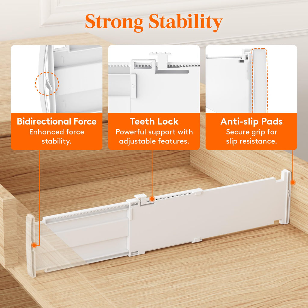 5 Pack 4" High Drawer Dividers, Adjustable Drawer Organizer Clothes
