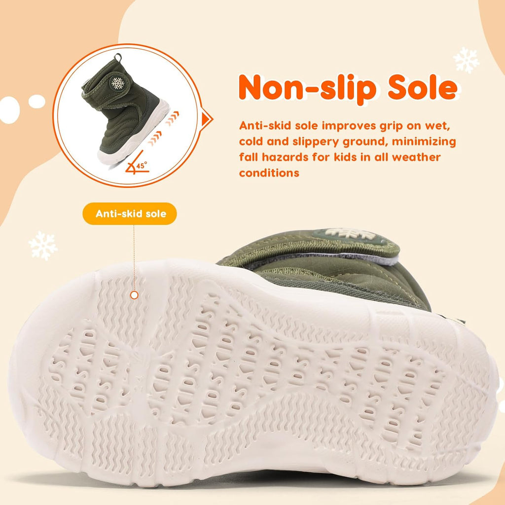 Toddler Snow Boots Boys Girls Barefoot Furry Wide Winter Boots