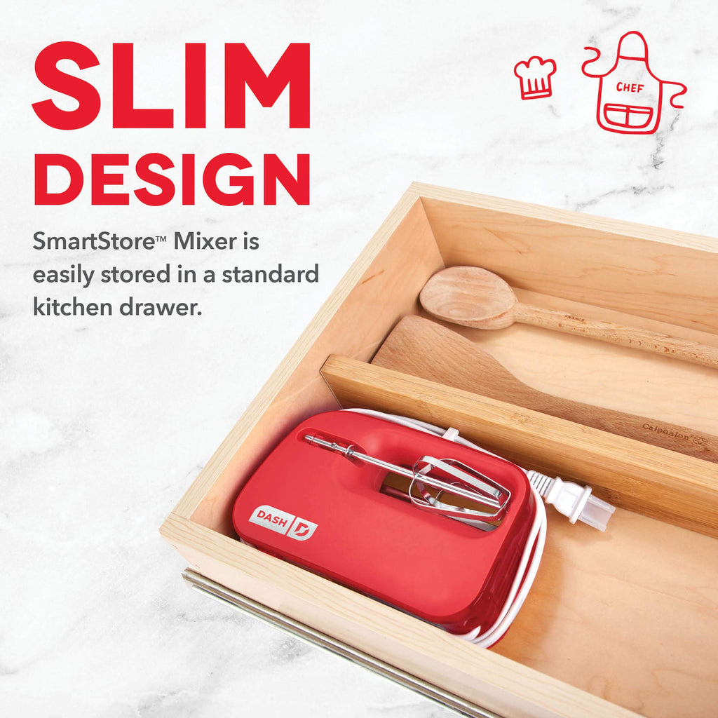 SmartStore Hand Mixer - Electric Handheld Mixer For Everyday Baking - 3-Speed Power and One-Touch Beater Ejector