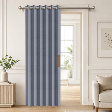 Accordion Blackout Memory Trained Pleated Curtains with Magnetic Closure, Room Darkening Window Treatment Panel