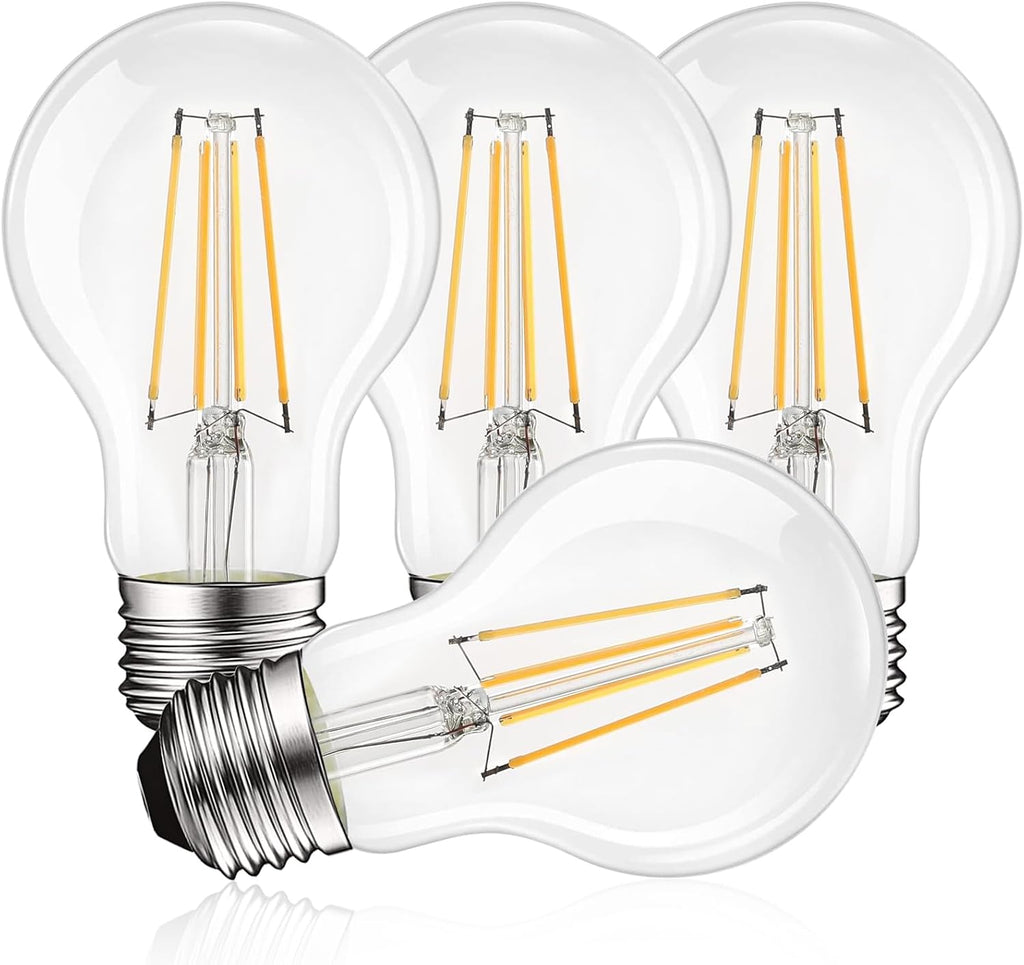 Vintage A19 LED Light Bulbs 60W Equivalent, 3000K Soft White Dimmable, 800 Lumens, Standard LED Edison Bulb 8W, UL